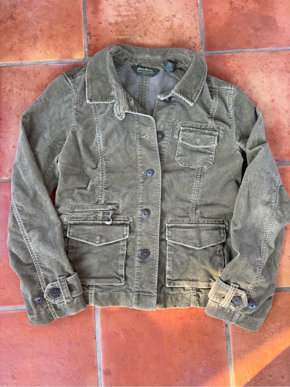 Eddie Bauer Women’s Olive Green Size LargeCorduroy Utility Jacket